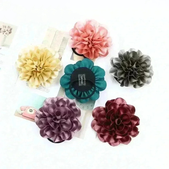 Cinaci 2 Pcs Solid 4" Handmade Big Flower Floral - Picture 7 of 7